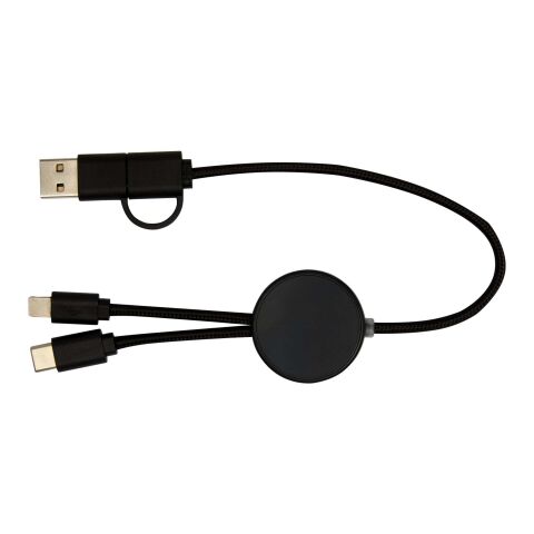Câble 5 en 1 Citala en plastique recyclé de 30 cm pour la synchronisation des données et la charge rapide de 27 W Standard | Noir | sans marquage | non disponible | non disponible