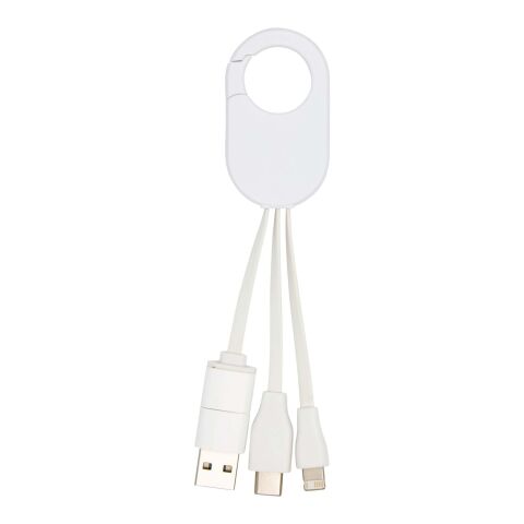 Câble de charge 4 en 1 Troop en plastique recyclé Standard | blanc | sans marquage | non disponible | non disponible