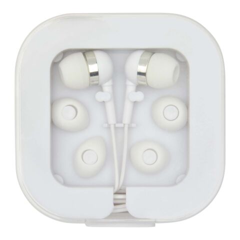 Casque filaire type C Baekdu avec boîte de rangement en plastique recyclé Blanc