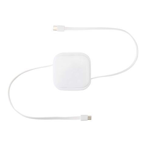 Câble rétractable 5 en 1 Gloas en matériaux recyclés pour synchronisation de données et charge rapide de 100&nbsp;W avec kit d’outils pour smartphone Standard | Blanc | sans marquage | non disponible | non disponible