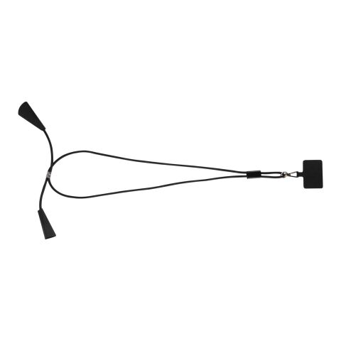 Tour de cou Funi pour smartphone en plastique recyclé avec synchronisation des données intégrée et câble 5 en 1 pour charge rapide de 100 W Standard | Noir | sans marquage | non disponible | non disponible