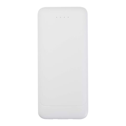 Batterie de secours Adhil de 10&nbsp;000&nbsp;mAh et 10&nbsp;W en plastique recyclé avec 2&nbsp;câbles intégrés Standard | Blanc | sans marquage | non disponible | non disponible