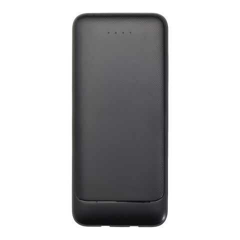 Batterie de secours Adhil de 10&nbsp;000&nbsp;mAh et 10&nbsp;W en plastique recyclé avec 2&nbsp;câbles intégrés Standard | Noir | sans marquage | non disponible | non disponible