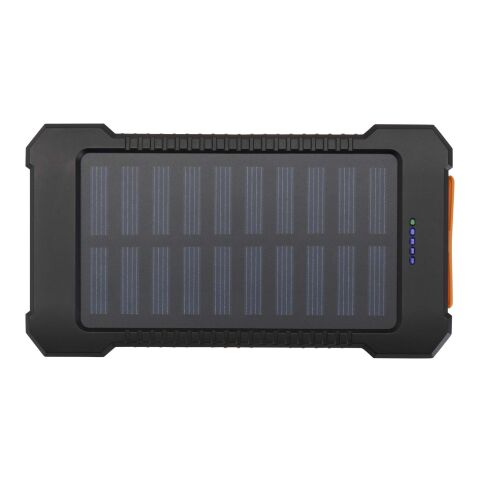 Batterie de secours solaire Altair robuste de 5 000 mAh et 10 W en plastique recyclé avec lampe de poche intégrée Standard | Noir | sans marquage | non disponible | non disponible