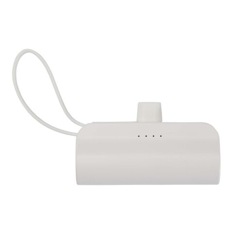 Batterie de secours Alnair Type-C de5 000 mAh et 10 W en plastique recyclé avec support de retournement intégré et câble 2 en 1 Standard | Blanc | sans marquage | non disponible | non disponible