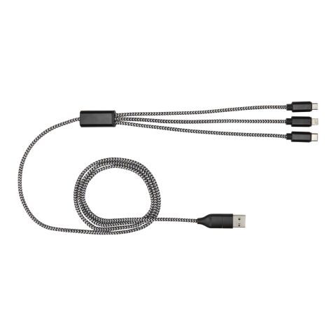 Câble de recharge 5-en-1 Alphecca en aluminium recyclé et RPET noir