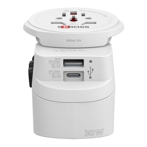 Adaptateur universel SKROSS® PRO Light USB AC30PD blanc