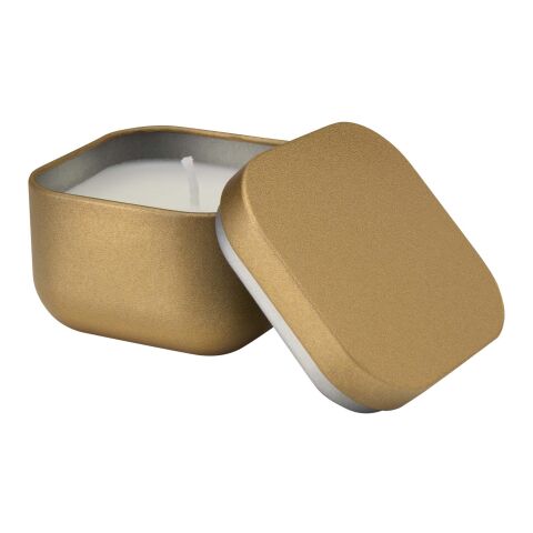 Bougie Tindra en boîte métal au format carré et senteur vanille Doré