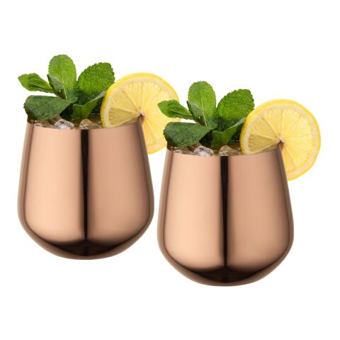 Lot de tasses en acier inoxydable Cascade 540 ml Or rose