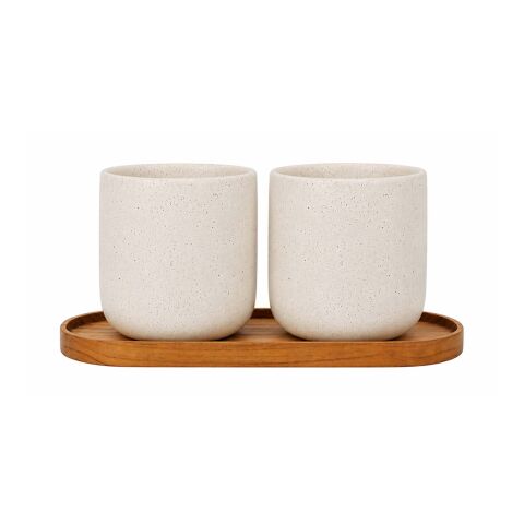 Ensemble Originalhome composé d'un plateau ovale en bois et d'un mug en céramique de 150 ml Bois