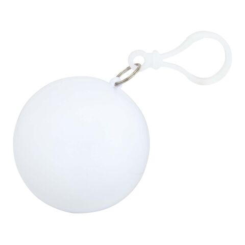 Poncho anti-brouillard dans un étui rond en plastique avec mousqueton blanc