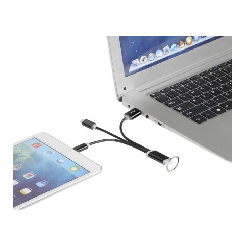 Câble de chargement 3-en-1 en métal avec porte-clés Standard | Noir | sans marquage | non disponible | non disponible