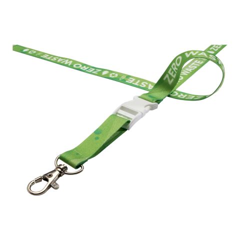 Lanyard Balta en PET recyclé avec boucle de sécurité blanc-blanc | 15mm | Sublimation | all over, back | 15 mm x 900 mm