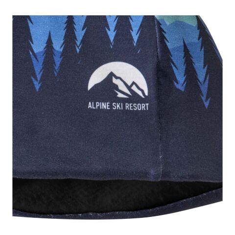 Bonnet en RPET avec impression par sublimation et couche en polaire Loki Noir | S (24x19cm) | Sublimation | all over | 540 mm x 265 mm