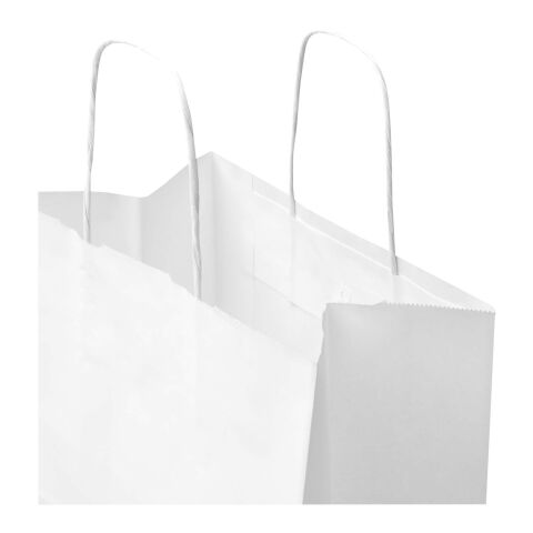 Sac en papier Kraft 80 à 90 g/m2 avec poignées torsadées 25 x 15 x 32&nbsp;cm Blanc | sans marquage | non disponible | non disponible