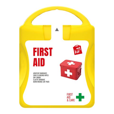 MyKit Premiers Secours Jaune translucide | non disponible | Autocollant Numérique 1 couleur | recto | 90 mm x 127 mm
