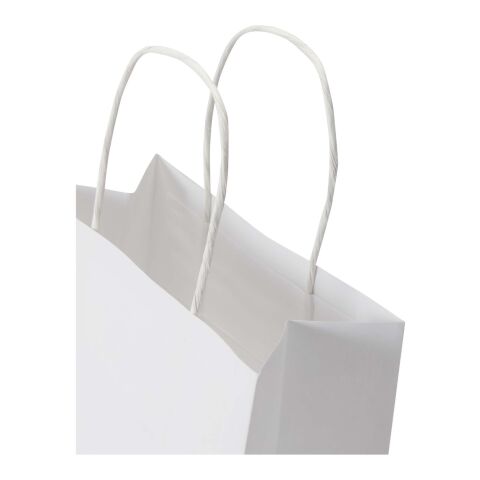 Sac en papier Kraft 120 g/m² avec anses torsadées - 18 x 9 x 23 cm blanc