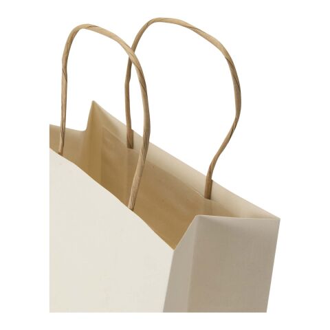 Sac en papier recyclé de type agricole, 150 g/m², avec anses torsadées - 18 x 9 x 23 cm Ivoire