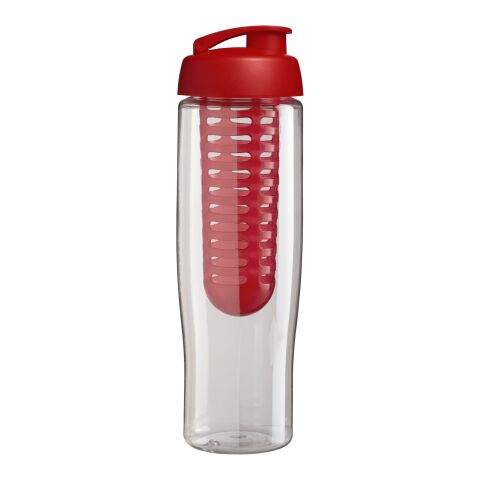 Bouteille infuseur fruit avec couvercle à clapet H2O Tempo® - 700 ml Blanc-Rouge | sans marquage | non disponible | non disponible
