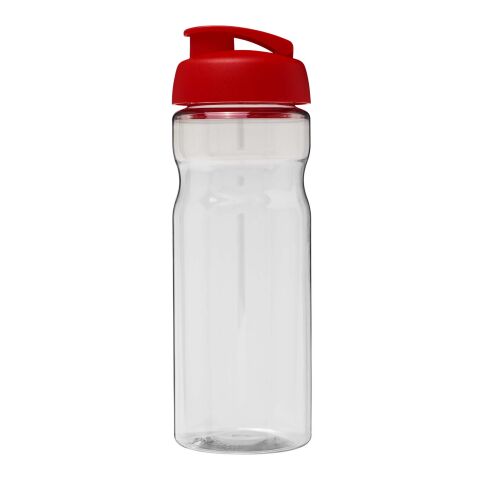 Bouteille H2O Eco de sport avec couvercle à clapet - 650 ml Translucide-Rouge | sans marquage | non disponible | non disponible