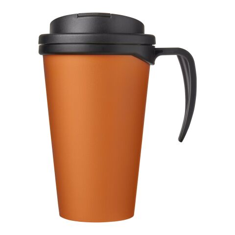 Mug isolant Americano® grande 350 ml avec couvercle anti fuites Orange-Noir | sans marquage | non disponible | non disponible