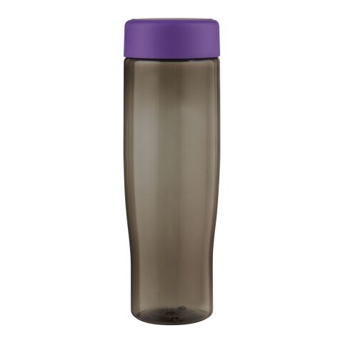 Bouteille d&#039;eau H2O Active® Eco Tempo de 700 ml avec couvercle vissé Violet-Charbon | sans marquage | non disponible | non disponible