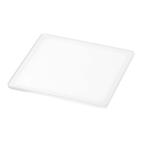 Sous-verre carré Ellison en plastique avec insertion de papier décoratif blanc | sans marquage | non disponible | non disponible