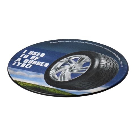 Sous-verre rond Brite-Mat® avec matériau pneu noir | sans marquage | non disponible | non disponible