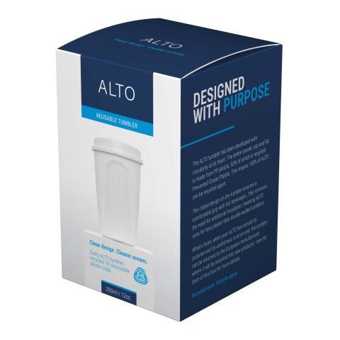 Gobelet Alto de 350&nbsp;ml avec couvercle 360° Blanc | sans marquage | non disponible | non disponible