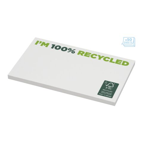 Notes autocollantes recyclées 127 x 75 mm Sticky-Mate® Blanc | 25 Seiten | sans marquage | non disponible | non disponible
