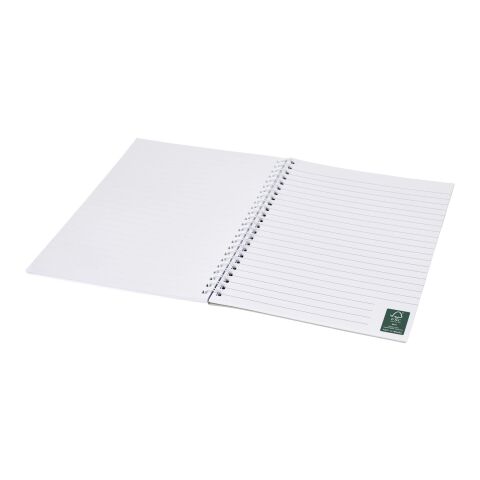 Carnet de notes à spirales A5 Desk-Mate® avec couverture arrière imprimée Blanc | 50 Seiten | sans marquage | non disponible | non disponible