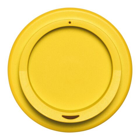 Gobelet Americano® de 350 ml avec isolation et grip Jaune-Noir | Sérigraphie 1 couleur | Gobelet | 228 mm x 73 mm