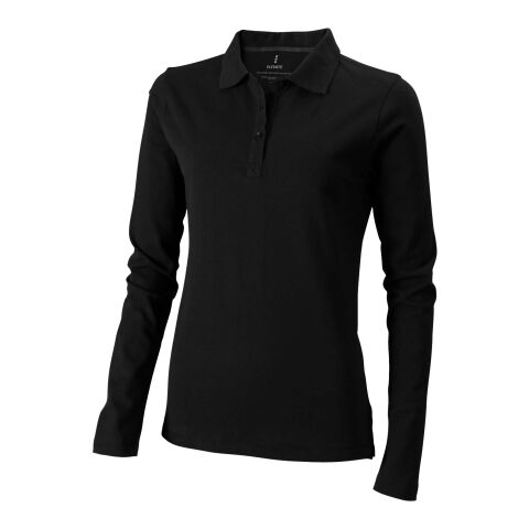 Polo manches longues femme Oakville Standard | noir | XL | sans marquage | non disponible | non disponible | non disponible