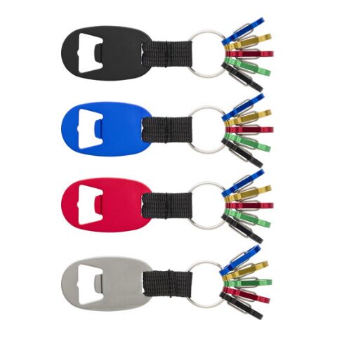 Porte-clés en aluminium avec ouvre-bouteille et mousquetons argent | sans marquage | non disponible | non disponible