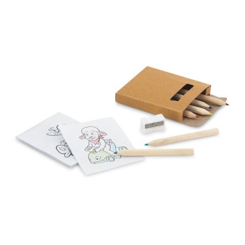 ANIM. Set de coloriage dans une boîte carton Beige | sans marquage