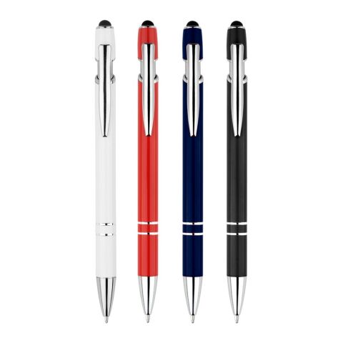 NEIL. Stylo à bille avec corps en aluminium recyclé (100% rAL) et pointe tactile Noir | sans marquage