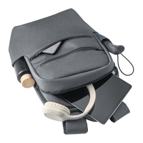 BROOKLYN. Sac à dos pour ordinateur portable 15&#039;&#039; en Nylon 2Tone imperméable Gris clair | sans marquage