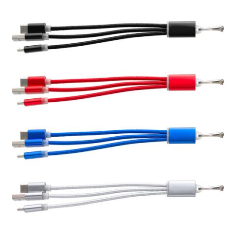 Porte-clés avec câbles bleu cobalt | sans marquage | non disponible | non disponible