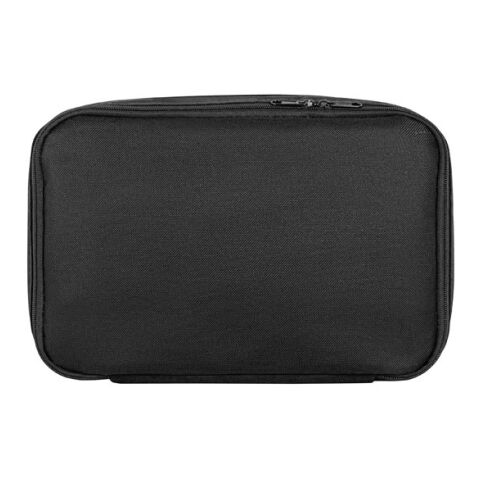 CANCUN LARGE. Sac thermique en polyester recyclé 600D, avec sangle réglable Noir | sans marquage