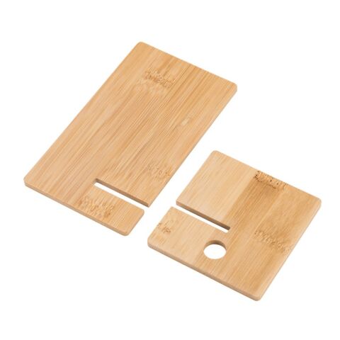 GALEN. Support de téléphone portable en bambou, détachable en deux parties Beige | sans marquage