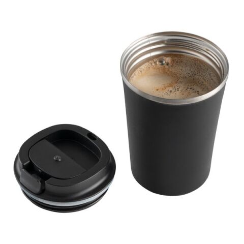 PHELPS. Tasse de voyage 470mL en acier inox et PP Noir | sans marquage