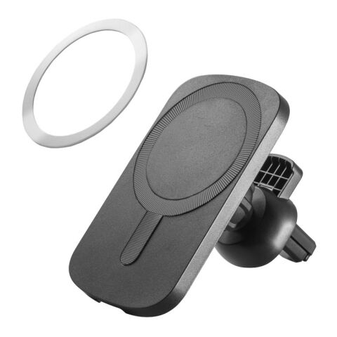 KOCH. Support pour smartphone de voiture avec chargeur magnétique sans fil 15W en ABS recyclé (100 % rABS) Noir | sans marquage