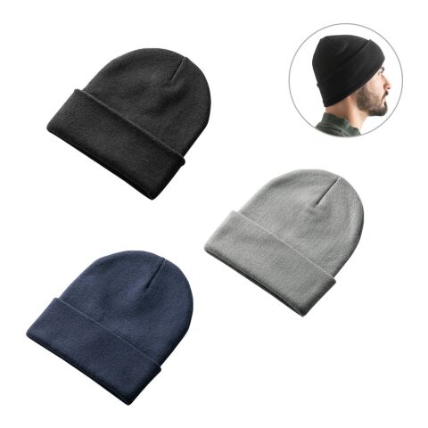 CARL. Bonnet unisexe en polyester recyclé (100% rPET) Noir | sans marquage