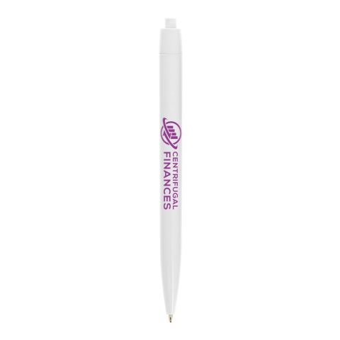 Stylo Basic blanc | Sérigraphie 1 couleur | Corps-Centré clip | 24.00 mm x 40.00 mm