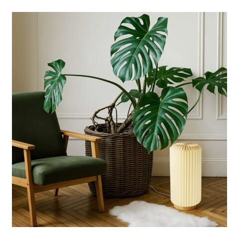 Lampe LED en papier pliable Coollux Aurora Tall sur base en bois, 32cm Nature | sans marquage | non disponible | non disponible