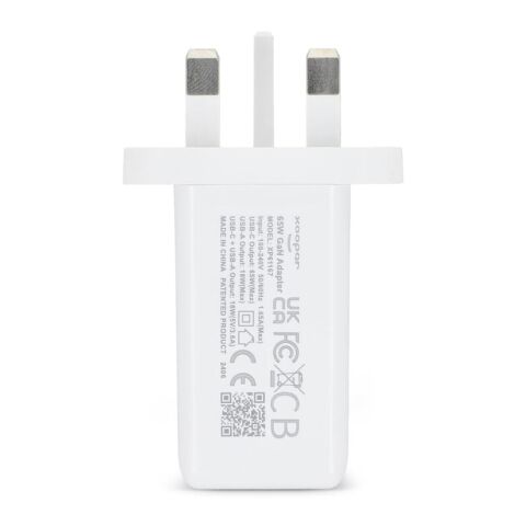 Adaptateur secteur Xoopar ICE-G 65 W GaN avec prise britannique Blanc