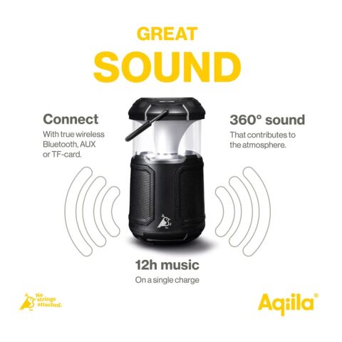 Enceinte Bluetooth Aqiila Soundbird B10 avec éclairage et batterie externe Noir