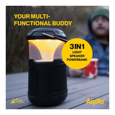 Enceinte Bluetooth Aqiila Soundbird B10 avec éclairage et batterie externe noir | sans marquage | non disponible | non disponible