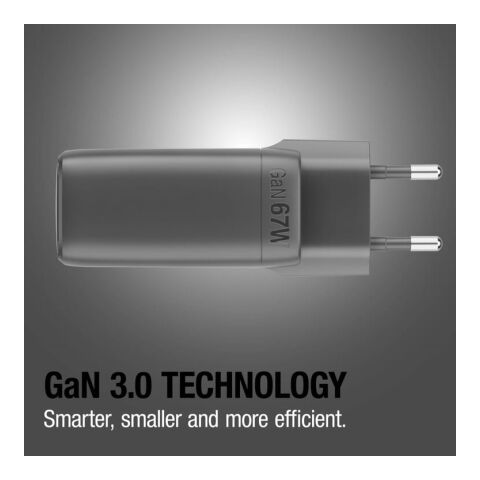 Fresh 'n Rebel chargeur rapide pour ordinateur portable 67 W GaN USB-C et USB-A Gris foncé | sans marquage | non disponible | non disponible