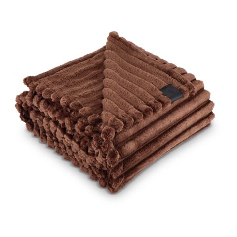 Couverture en polaire recyclée Sagaform Esther 130 x 170 cm Marron foncé | sans marquage